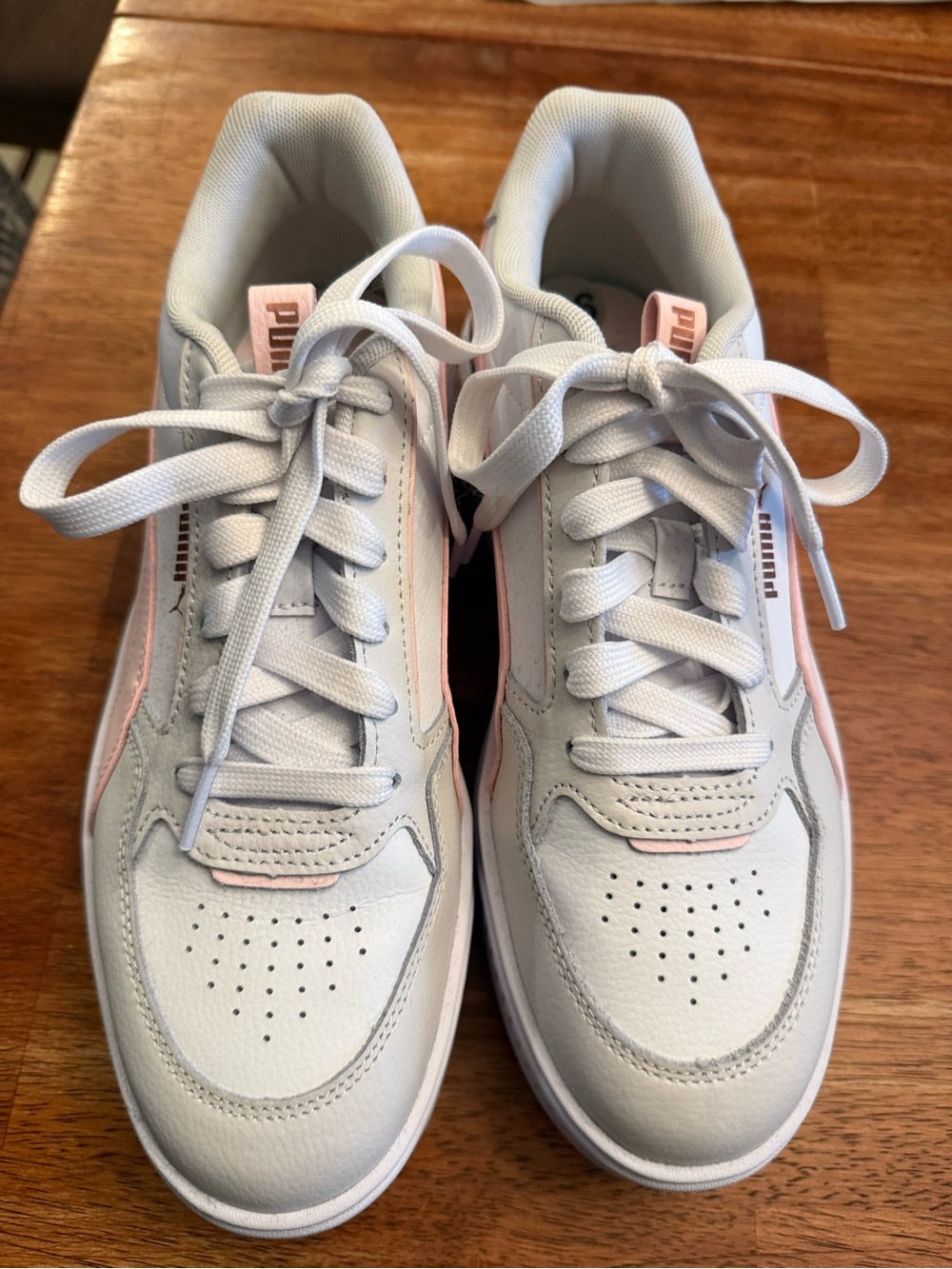 Puma Women’s White Sneakers with Light Pink Accents